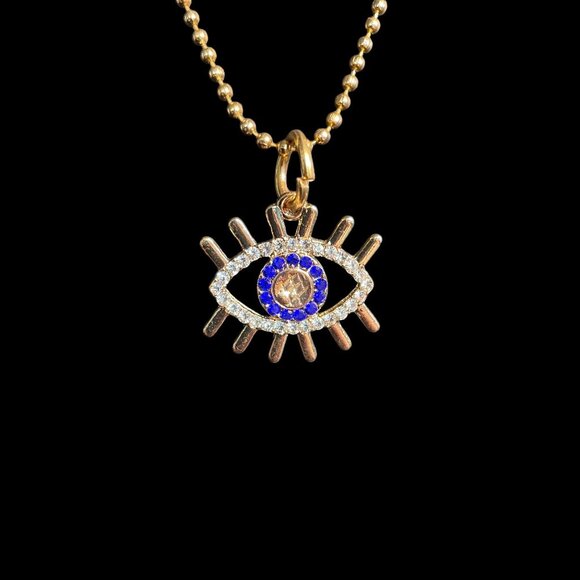 Coralmee Evil Eye Pendant Necklace Gold Layered Chain Jewelry Protection Charm - Picture 6 of 9